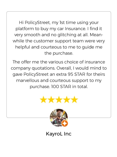 Google Review from PolicyStreet customer-19